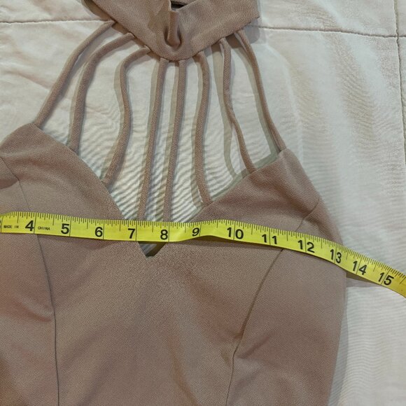 Brown Black Choker Cage Chest 1pc Body Suit Bodysuit Leotard Womans sz Small - Picture 2 of 5